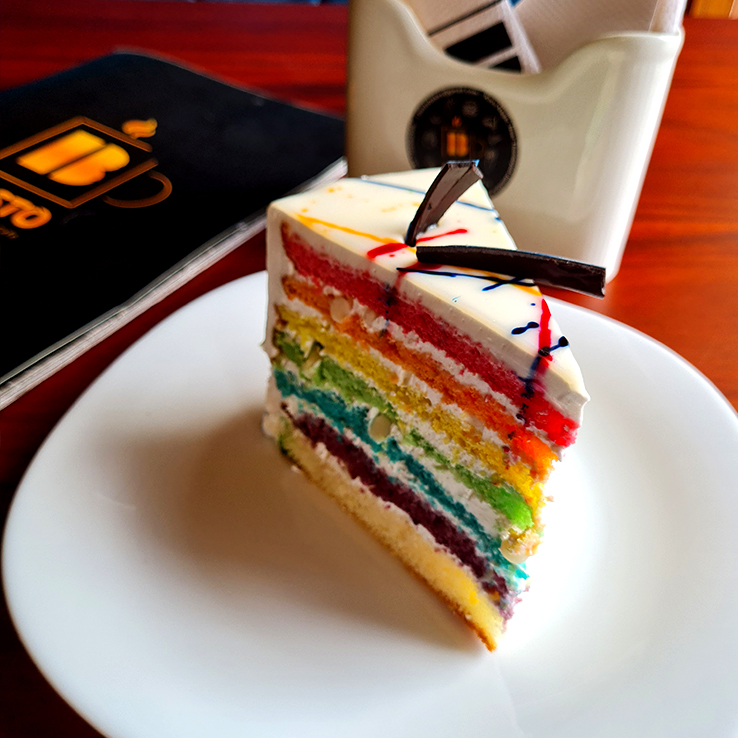 The Best Rainbow cake in calicut at Besto Bakes
